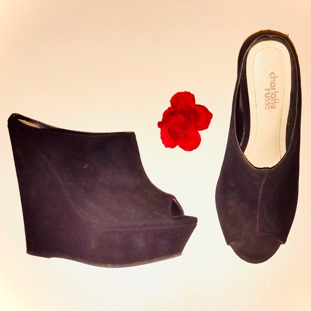 Black Platform Wedges